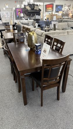 Brown Dining Table With 6 Chairs 