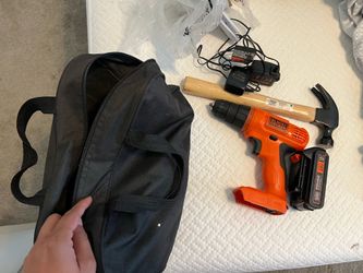 Black decker tool kit with hammer