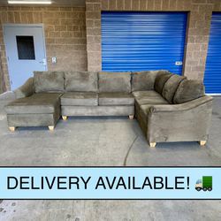 Tan U Sectional Couch Sofa (DELIVERY AVAILABLE! 🚛)