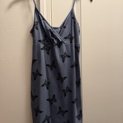Wild Fable Blue Butterfly Slip Dress – Large