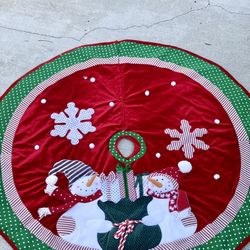 Christmas Tree Snowmen Skirt