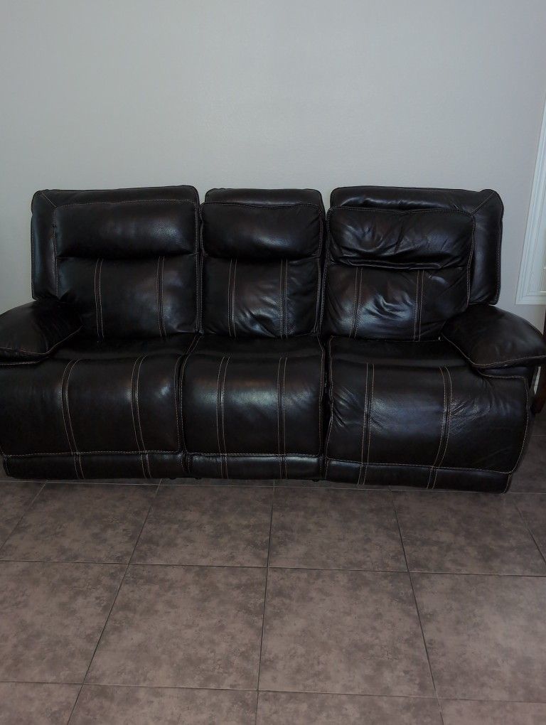 Leather Couch And Small End Table For Sale