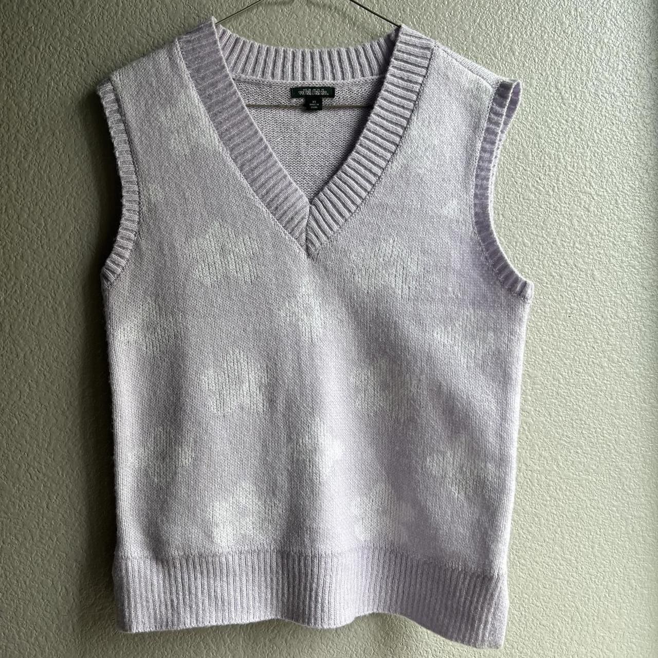 "Wild Fable" Purple and white flower sweater vest