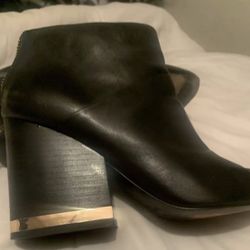 Ash Women's Indy Leather Heeled Ankle Boots - Black SZ 7