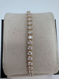 Gold and Lab Diamond Tennis Bracelet