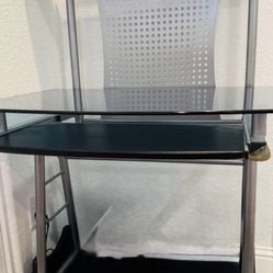 Strong Glass Top Office Desk , 