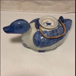 Glazed Ceramic Duck Shaped Teapot