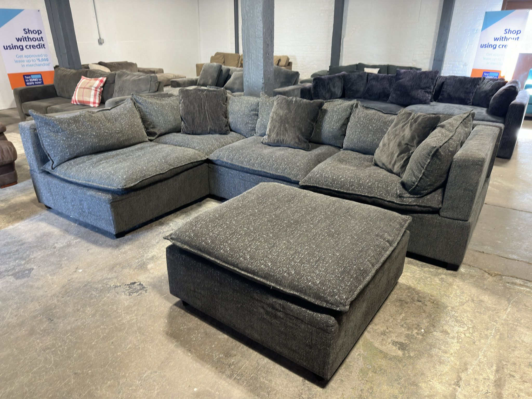 5-Piece Sectional Gray Cloud
