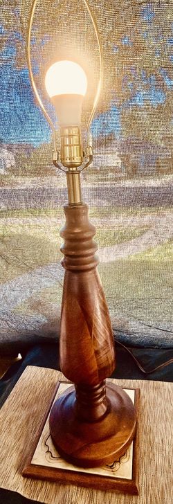 Vintage Handmade Redwood Lamp