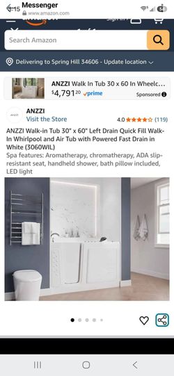 Walk in tub