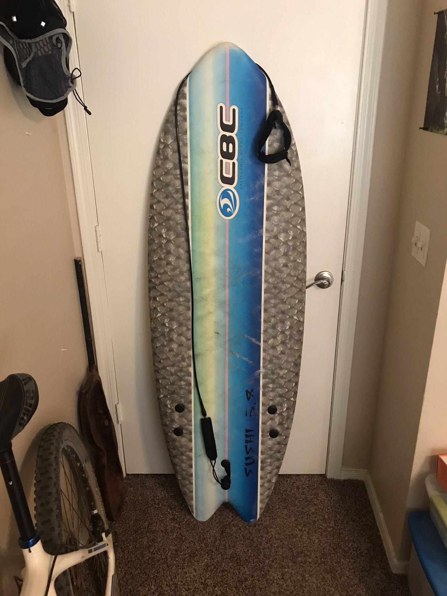 5’8 CBC Sushi Foamtop Surfboard!