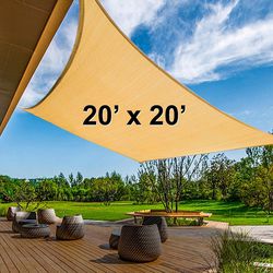 $60 (Brand New) Square 20x20’ XXL sun shade sail outdoor top cover 95% uv block 185gsm, include ropes 