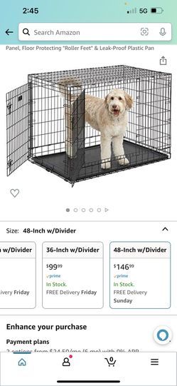 Brand New In The Box Xxl Cage 48 Inch Double Doors And Divider $105