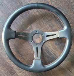 NRG 350MM 3" DEEP DISH WITH SLITS LEATHER