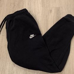 Nike Solo Swoosh Women’s Size Large Fleece Sweatpants Joggers Black #536