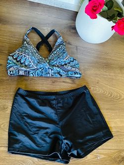 Two-Piece Bikini Set with Swim Shorts