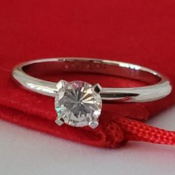 ❤️925 Size 7 Beautiful Sterling Silver Cubic Zirconia Ring!/ Anillo de Plata Esterlina con 1 Circonita Cúbica!👌🎁Post Tags: Anillo de Plata Esterlina