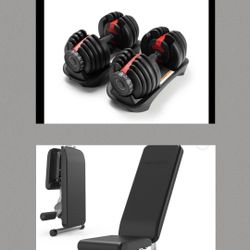 Adjustable Weights With Bench