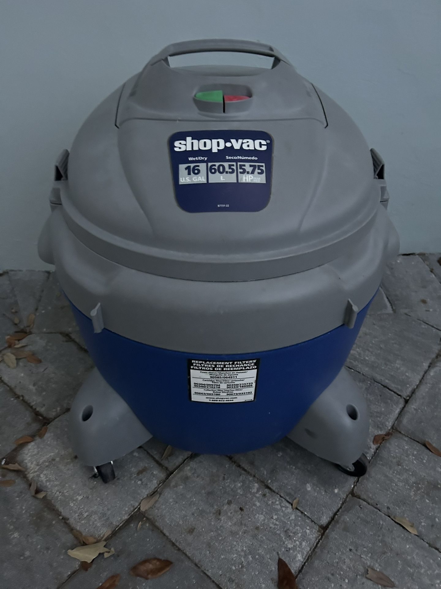 Shop Vac 16gal 5.75hp