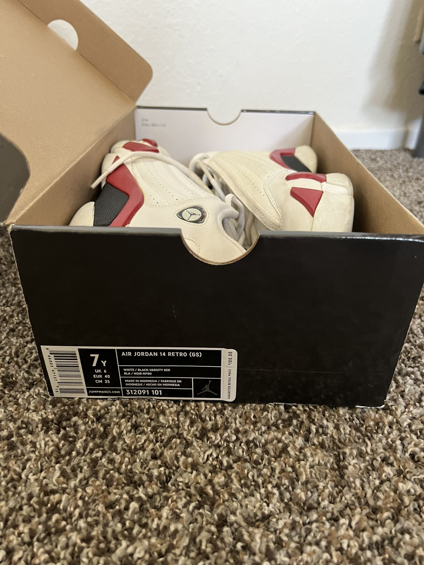Jordan 14 Candy Cane Size