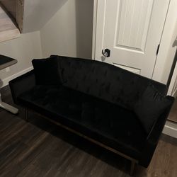 Black Velvet Couch Futon