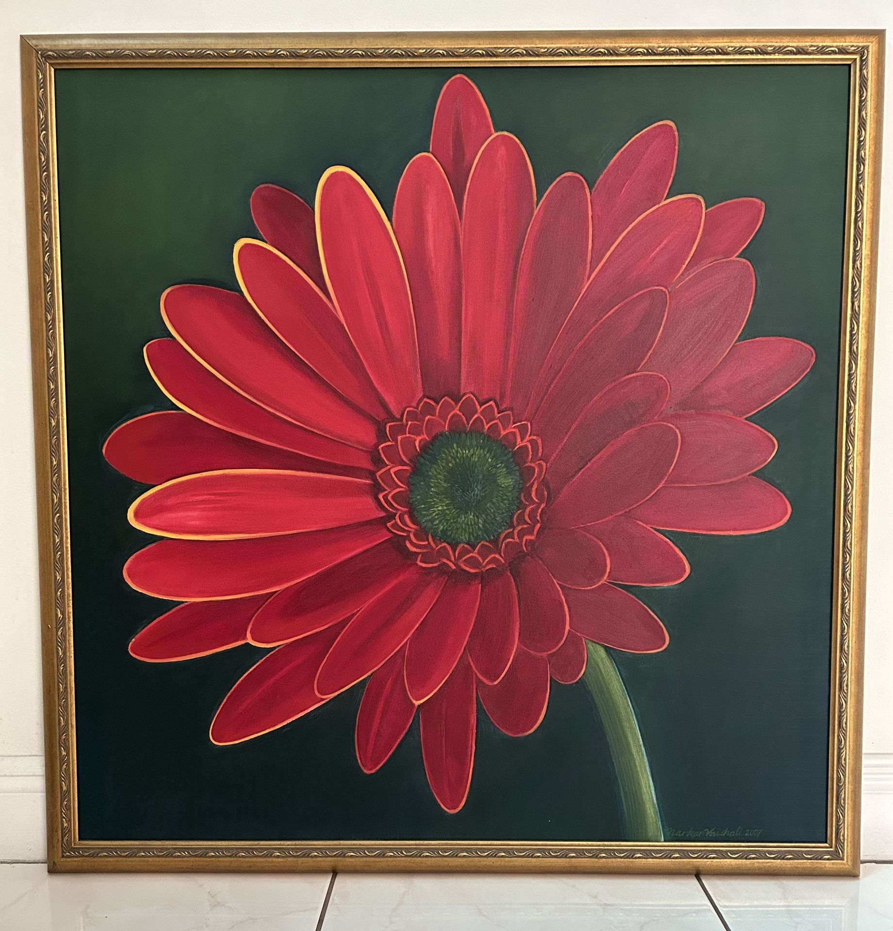 Canvas Flower wall art-Red