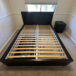 Queen Bed Frame and Night Stand 