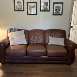 Brown Leather Couch/ Sofa/ Loveseat 
