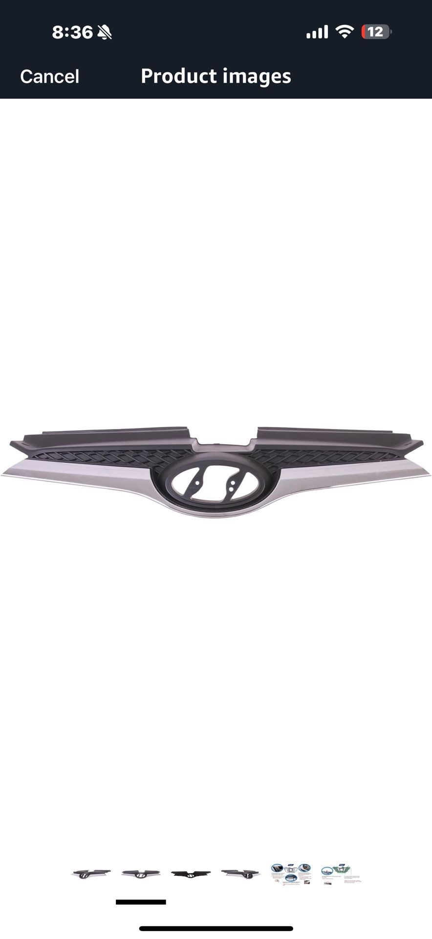 Front Grille Compatible with 2012-2017 Hyundai Veloster with Chrome Molding, PP Replacement Bumper Grill for HY1200170 86350-2V100 For 2012-2017 Hyun