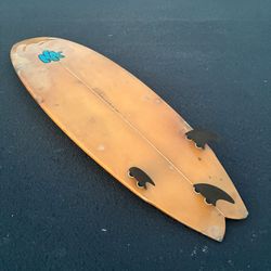 SurfBoard Signed Rich Price Natural Art Short Surf Board Shortboard Swallowtail Vintage Rich Price