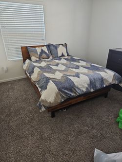 Queen Wood Bed Frame W/ Optional Bed Set