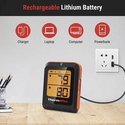 New ThermoPro TP920W 650FT Wireless Bluetooth Meat Thermometer with Dual Temperature