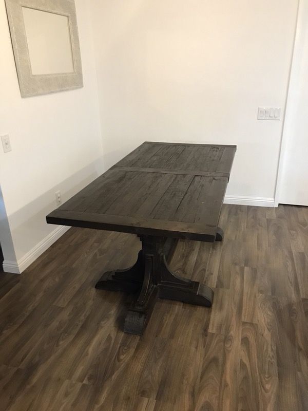 RESTORATION HARDWARE 20TH C. RECLAIMED PINE TRESTLE DINING TABLE