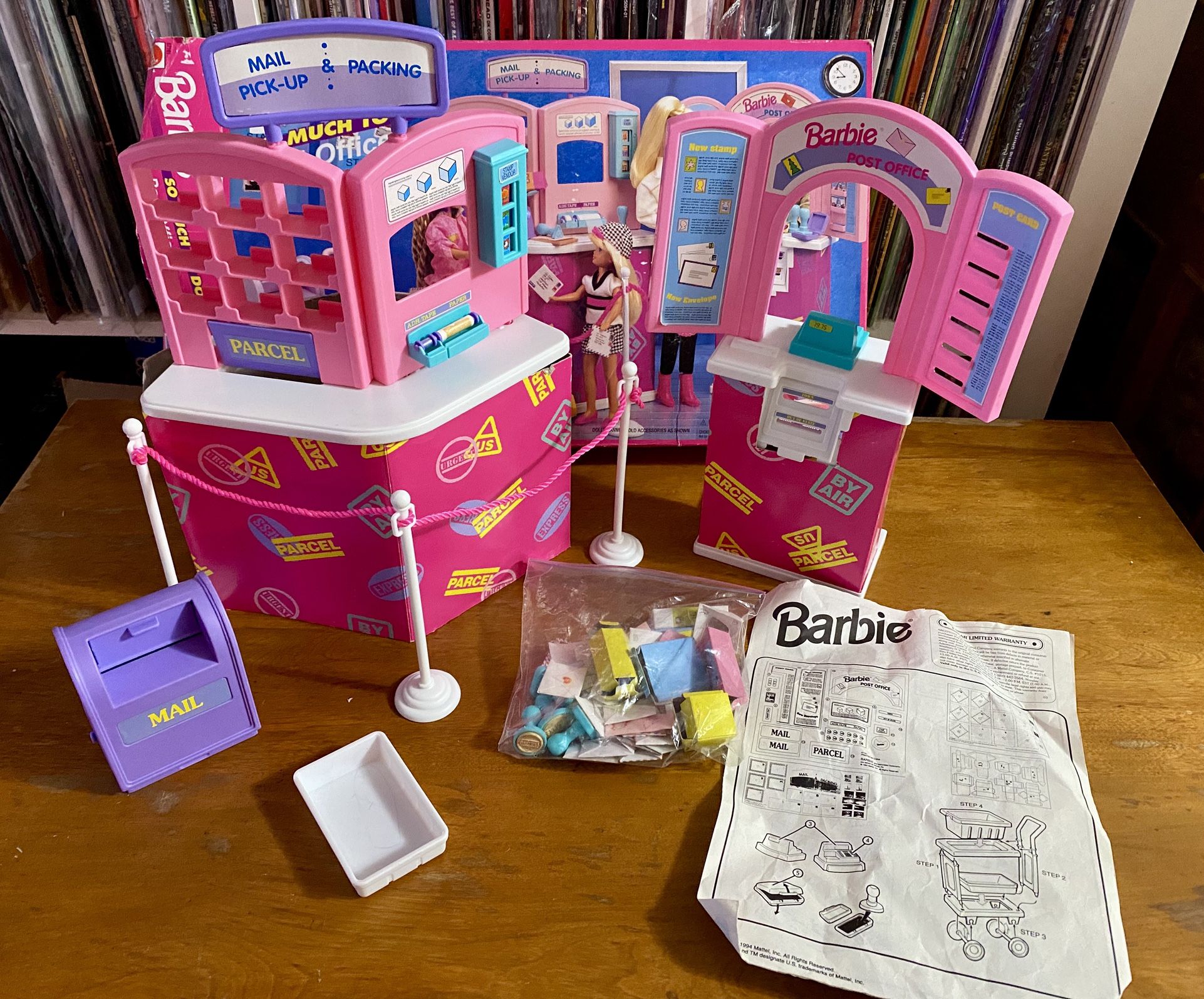 1994 Mattel Barbie So Much to Do! POST OFFICE Original Box INCOMPLETE Parts