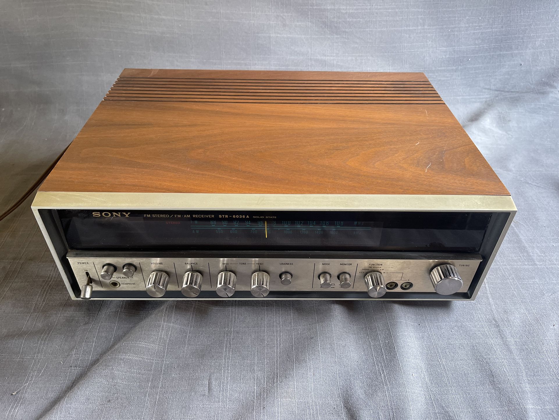 Vintage Sony STR-6036A Stereo Receiver Wood Cabinet