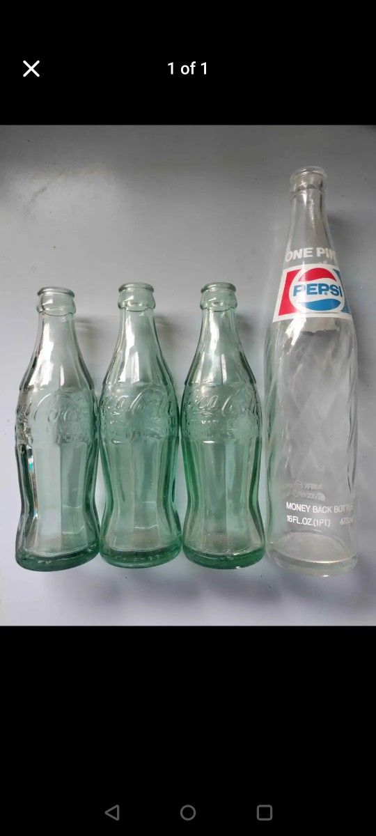Vintage Coca Cola / Pepsi Glass Bottles