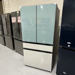 New Bespoke Fridge Glass Double Drawer 4 Door 