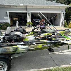 Kayaks Feelfree Lure 13.5 and 11.5 Fishing Kayaks w/ Trailer & Torqeedo Electric Motors