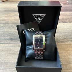 Guess Quartz Watch Men’s Silver Black Analog