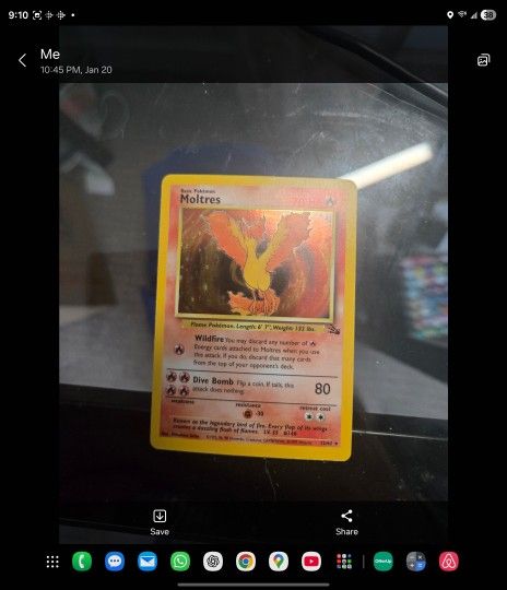 Moltres Fossil Holo Pokmon Card (English, 1999) - greenwatershopping.com