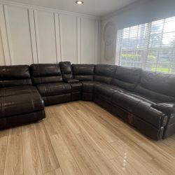 Sectional Leather Couch (6 pieces) 