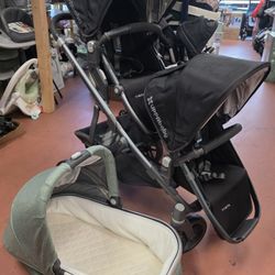 Uppa Vista Double Stroller W Bassinette 