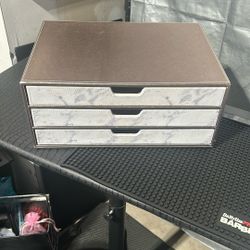 Pink With White Marble Looking Drawers 10.00.