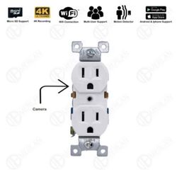 Hidden Surveillance Camera Wall Outlet, Spy Security Camera 