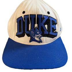 Duke Blue Devils Zephyr Snapback Hat Cap NCAA Blue White Embroidered Vintage 90s