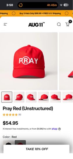August 11 Pray Red Baseball Cap