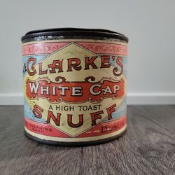 Vintage Clarke's White Cap Snuff Tin