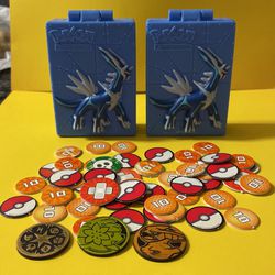 Pokémon 2008 Dialga Deck Box Case Storage Card Holder Burger King Toy set/2
