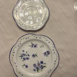 Set Of Two Plates For A China Set 