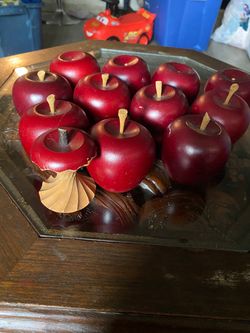 Decorative Faux Red Apples Set